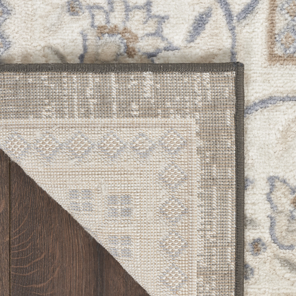 4" X 6" Gray Floral Distressed Area Rug