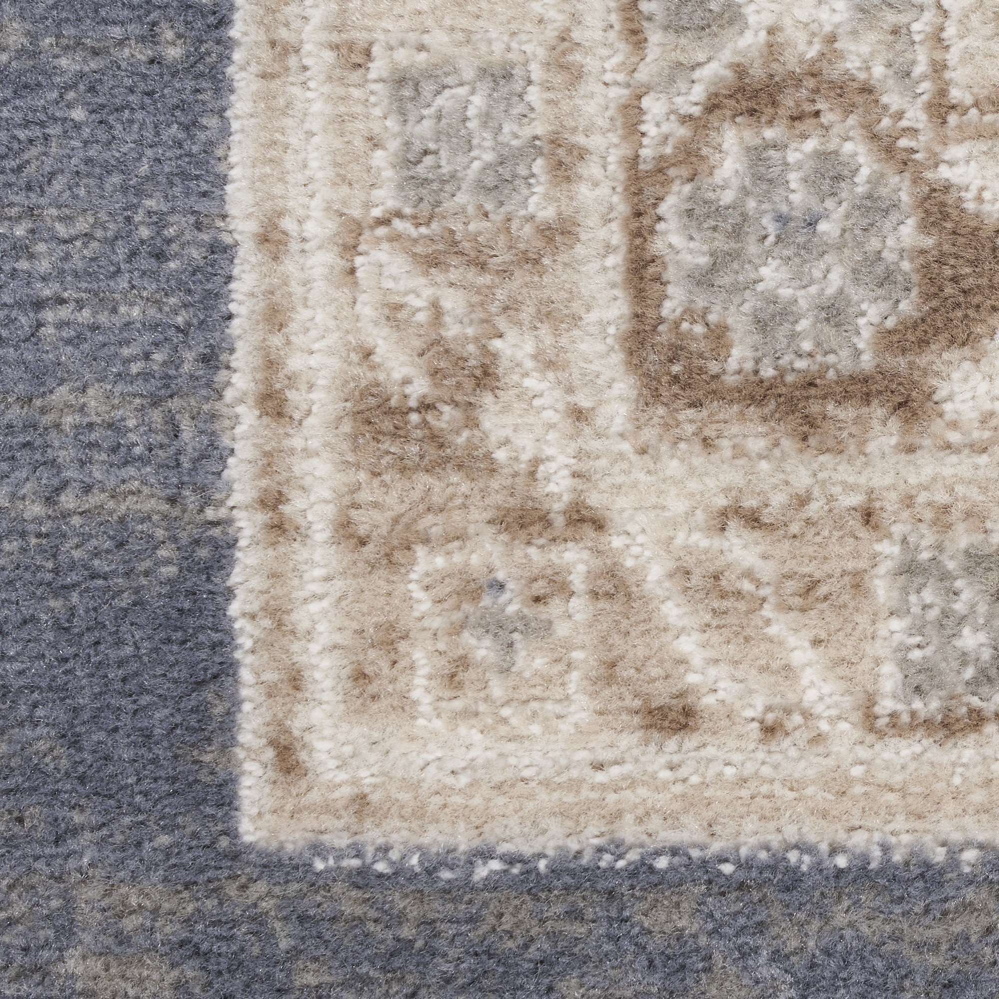 9" X 12" Blue Geometric Distressed Area Rug