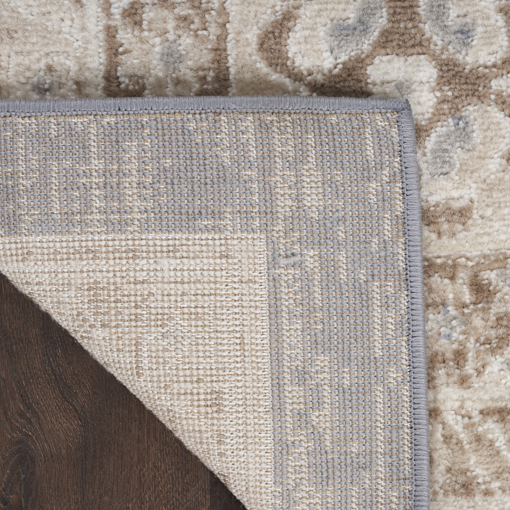 4" X 6" Blue Geometric Distressed Area Rug