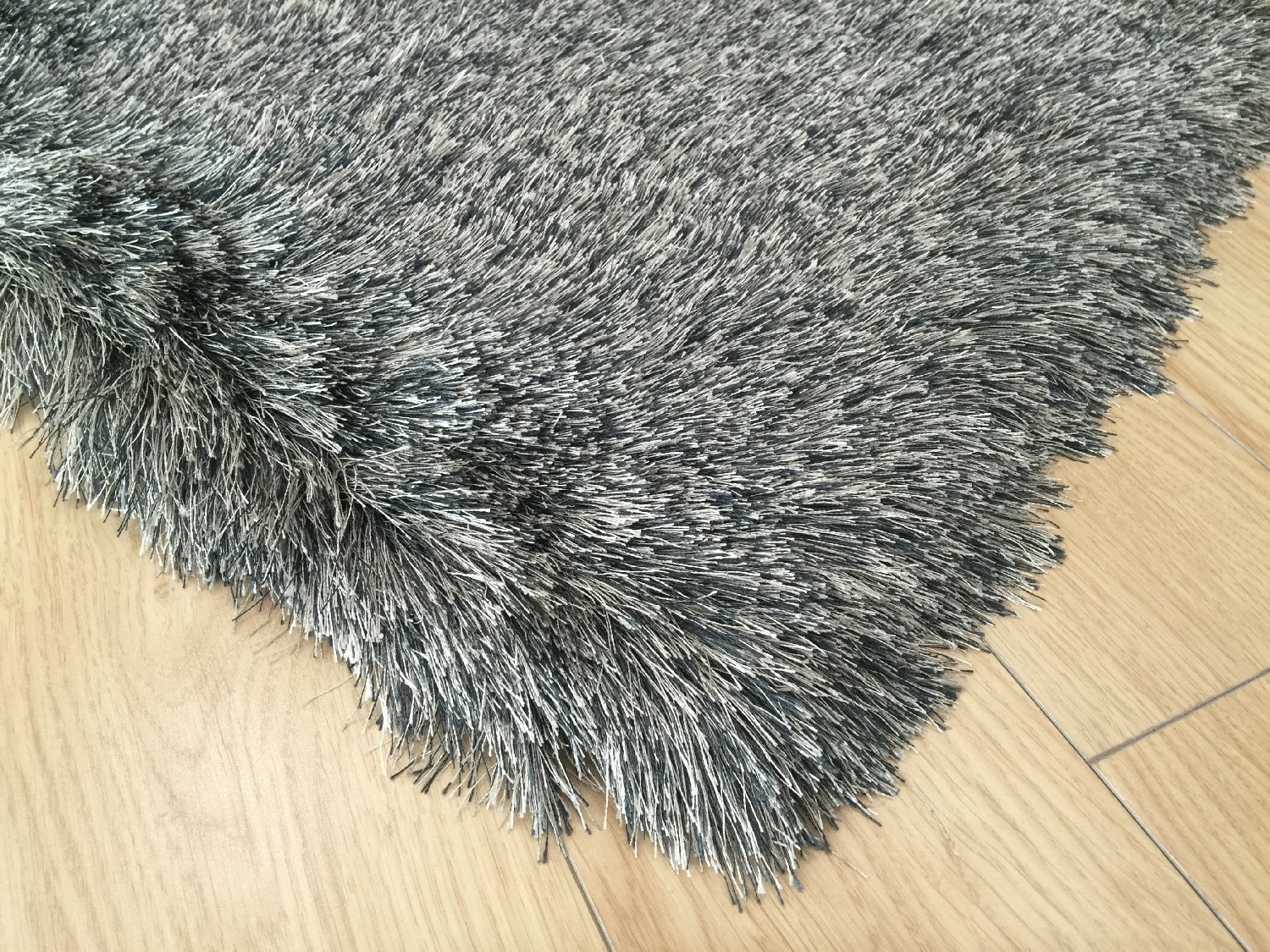 8" X 11" Gray Shag Hand Tufted Area Rug