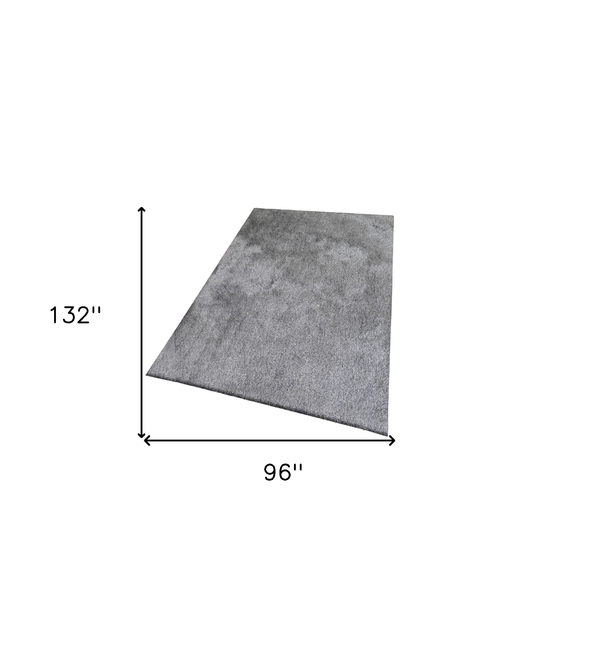 8" X 11" Gray Shag Hand Tufted Area Rug