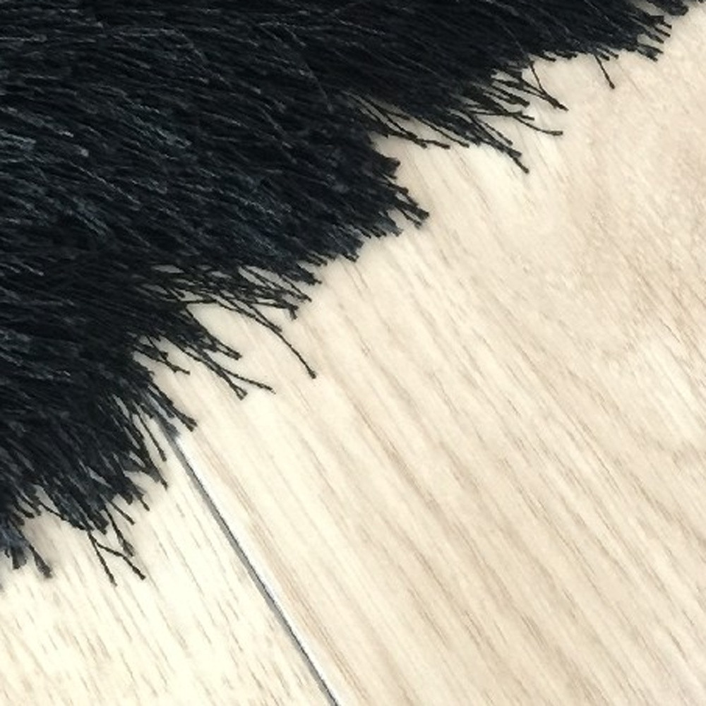 5" X 7" Black Shag Hand Tufted Area Rug