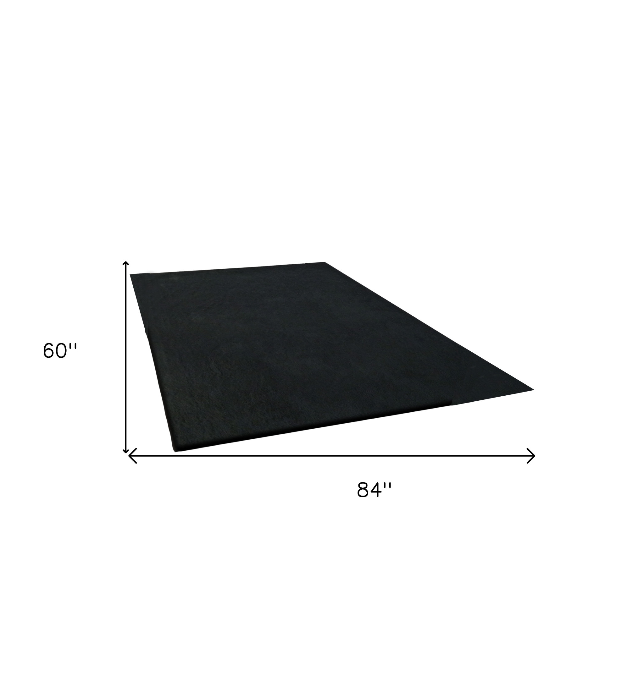 5" X 7" Black Shag Hand Tufted Area Rug