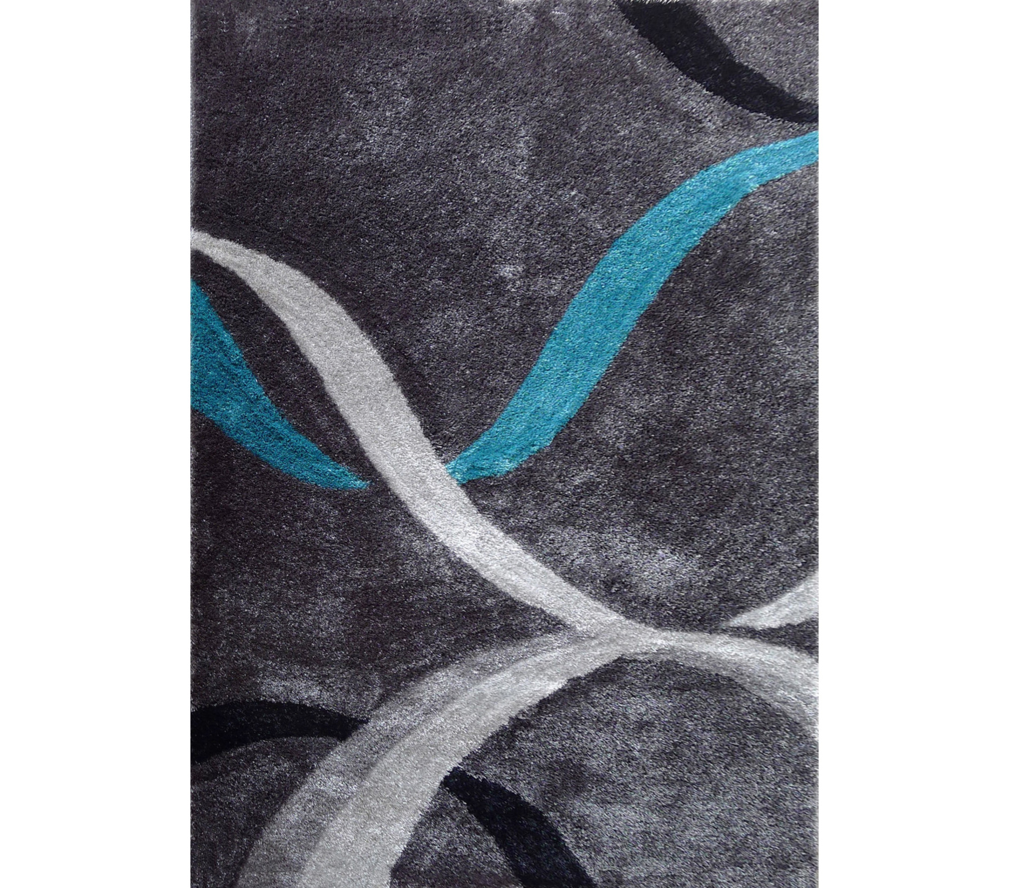 5" X 7" Gray and Silver Shag Hand Tufted Area Rug