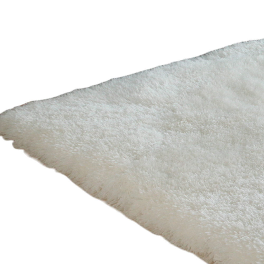 5" X 7" White Shag Hand Tufted Area Rug