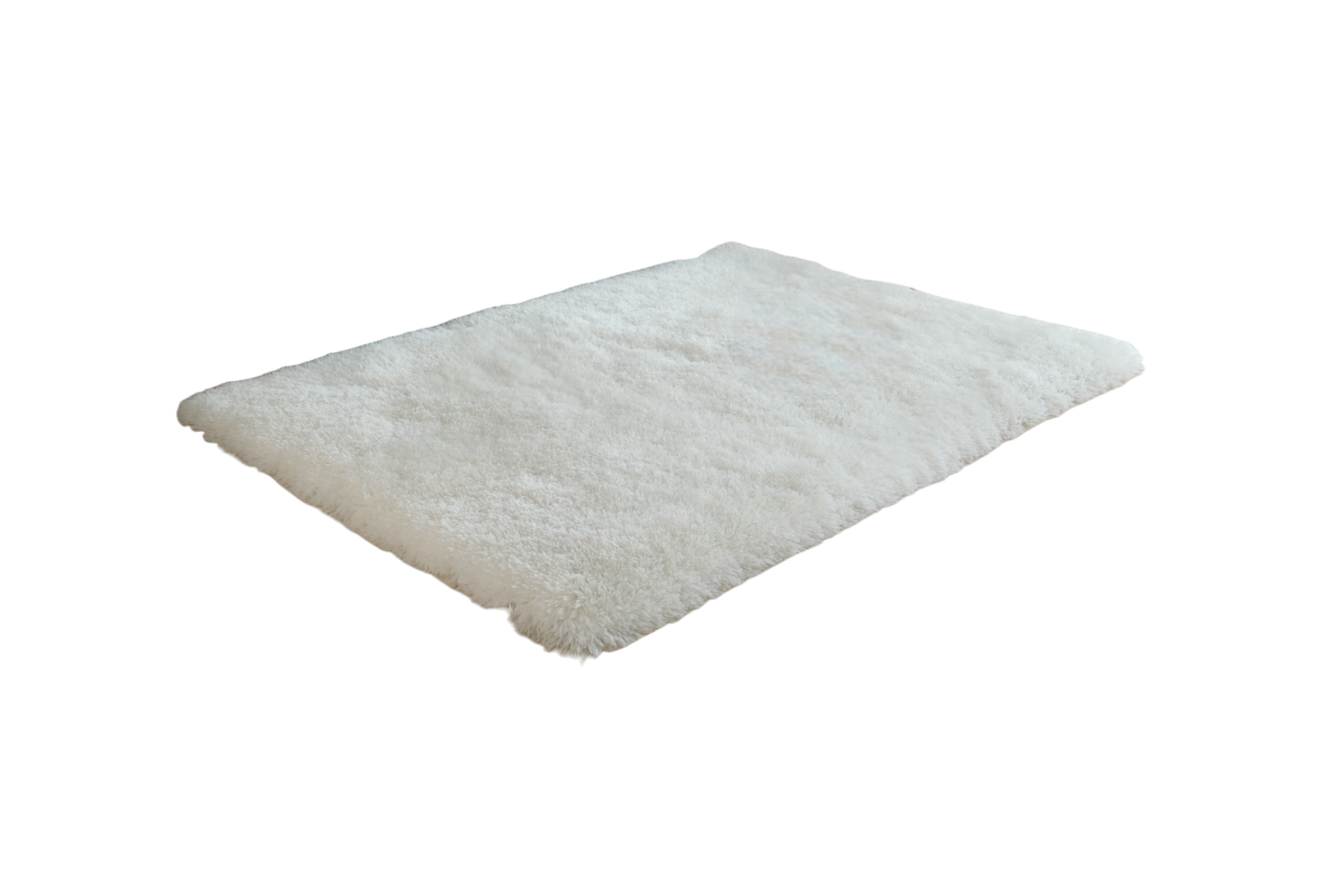 5" X 7" White Shag Hand Tufted Area Rug