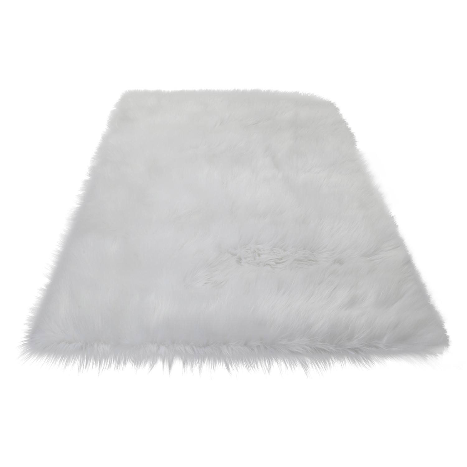 4" X 6" White Faux Sheepskin Shag Washable Area Rug
