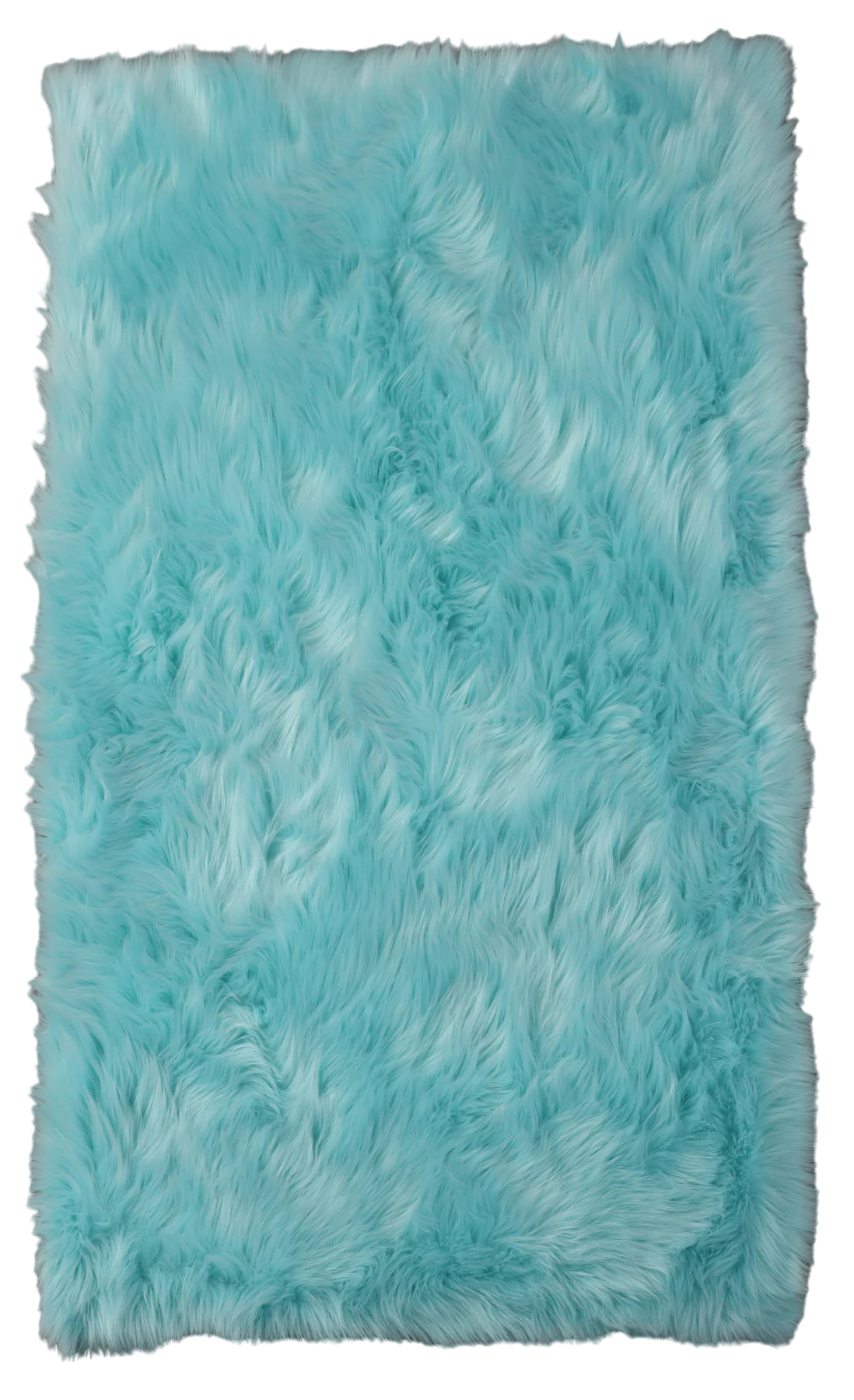 4" X 6" Turquoise Faux Sheepskin Shag Washable Area Rug