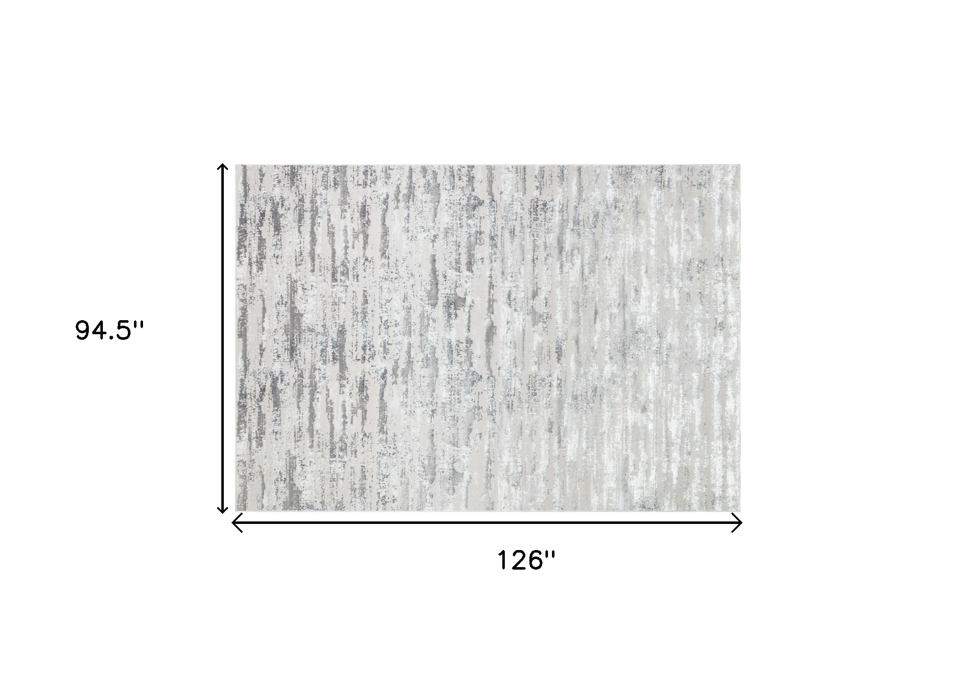 8" X 11" Black and Silver Abstract Washable Non Skid Area Rug