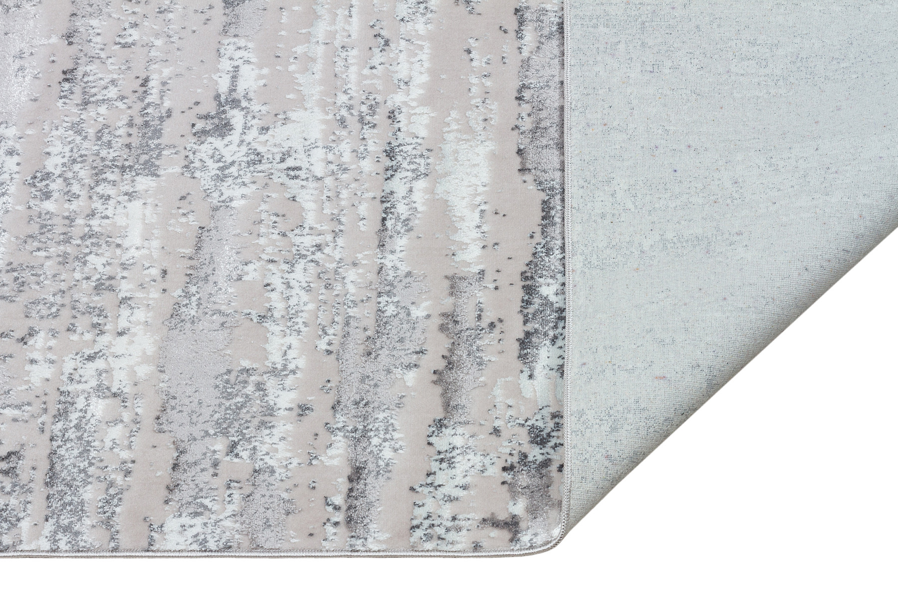 8" X 11" Black and Silver Abstract Washable Non Skid Area Rug