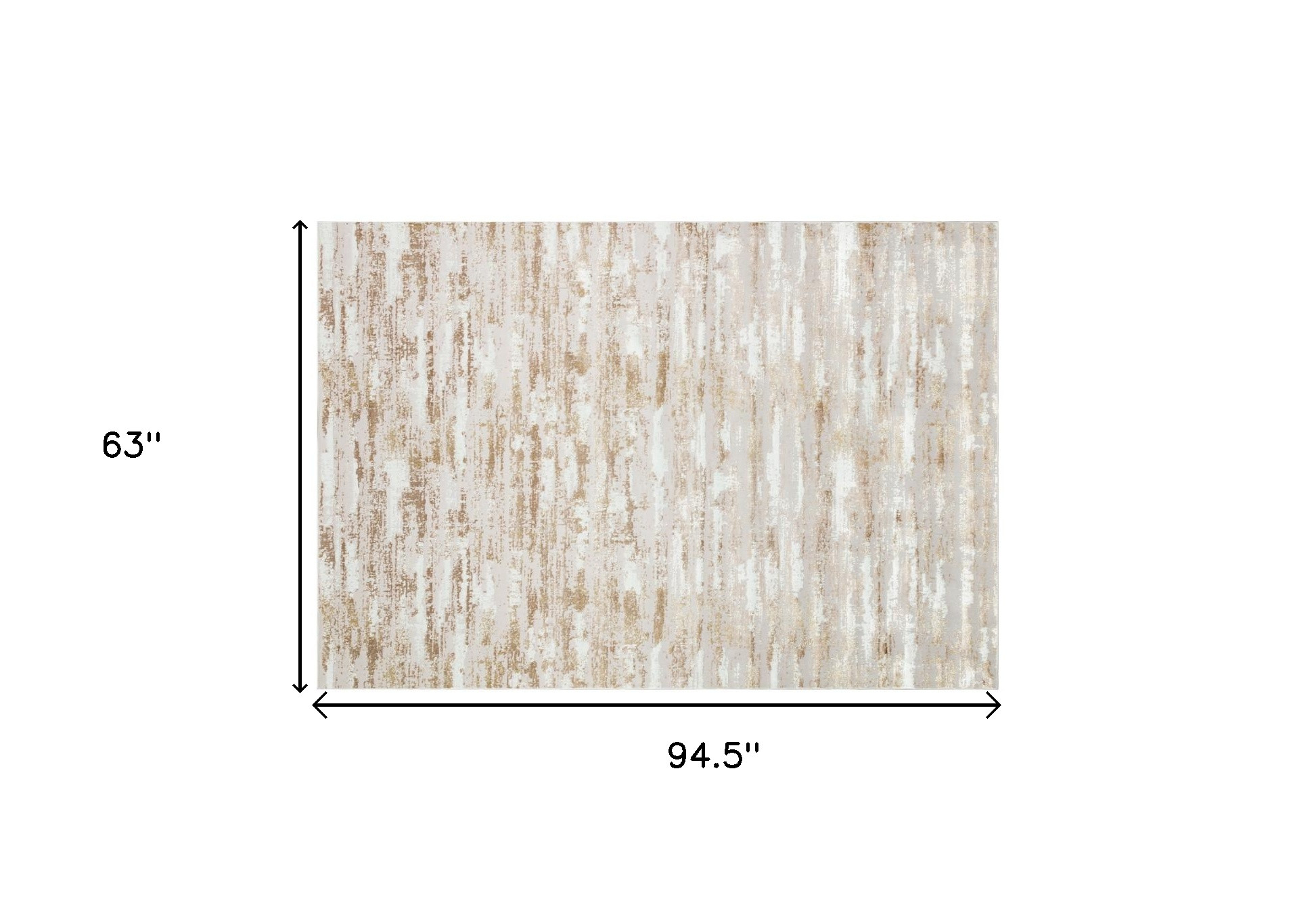 5" X 8" Brown and Ivory Abstract Washable Non Skid Area Rug