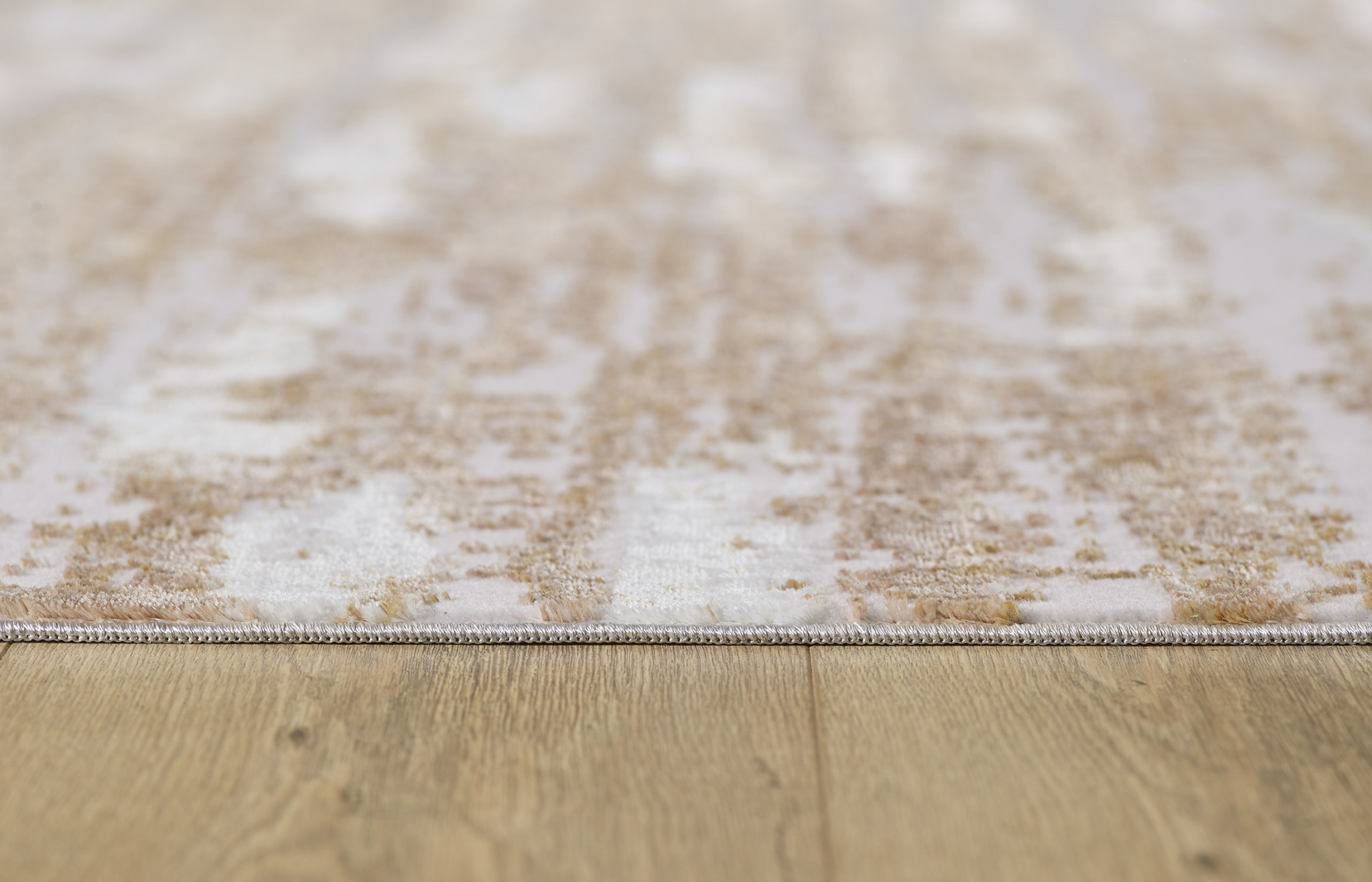 5" X 8" Brown and Ivory Abstract Washable Non Skid Area Rug