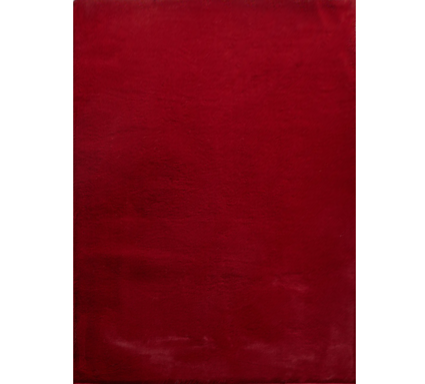 5" X 8" Red Faux Fur Shag Washable Non Skid Area Rug