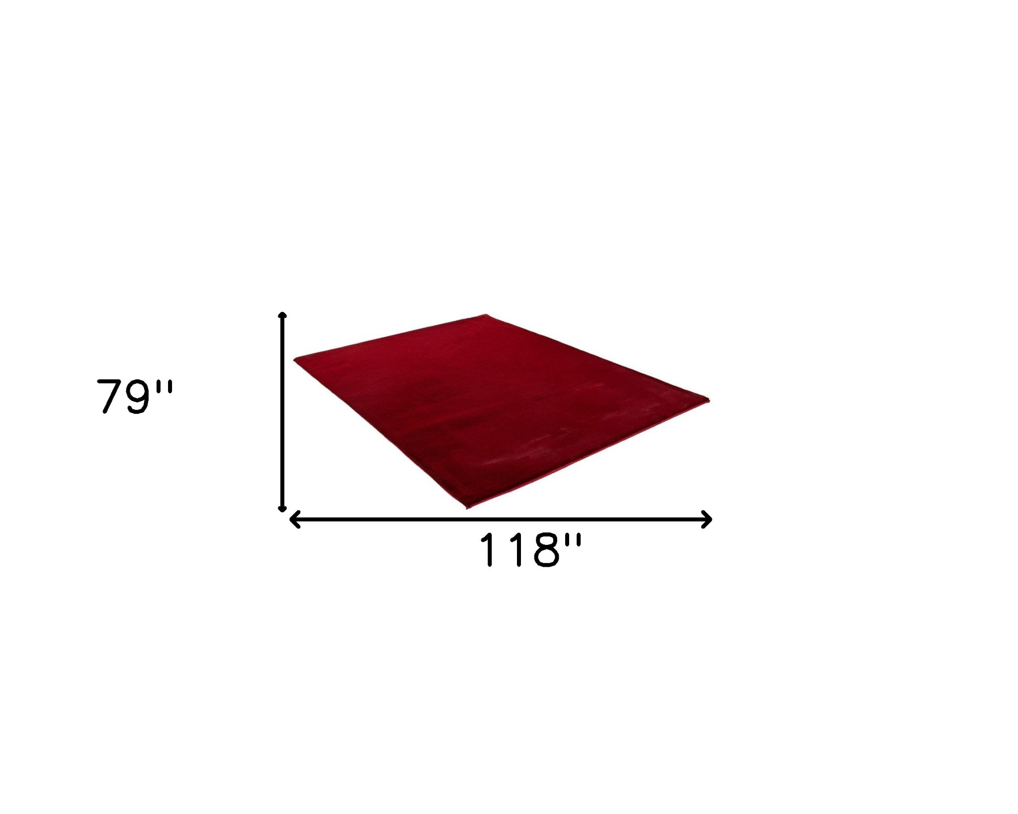 7" X 10" Burgundy FauX Fur Shag Non Skid Area Rug