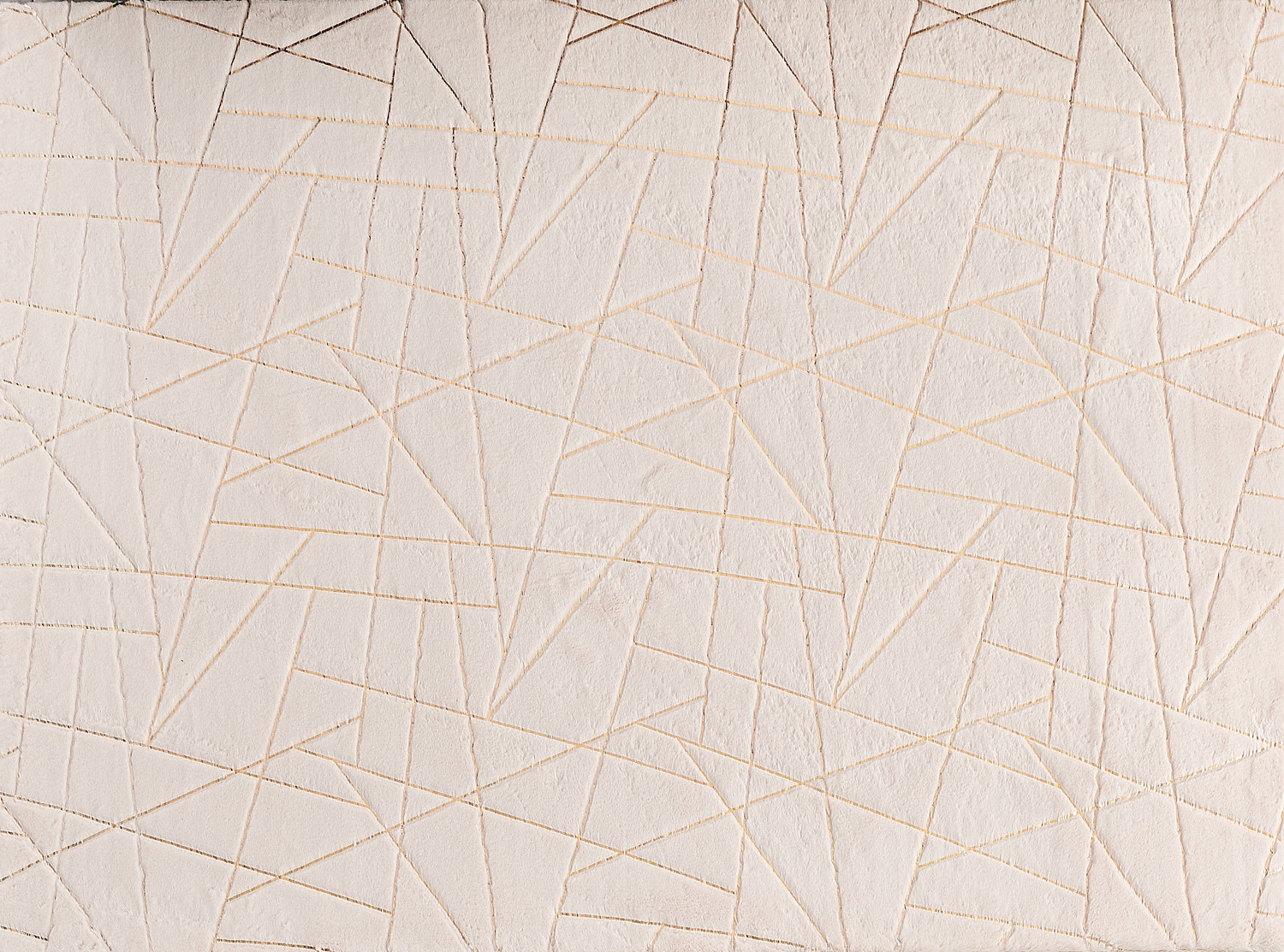 8" X 11" Beige and Gold Faux Fur Abstract Shag Non Skid Area Rug