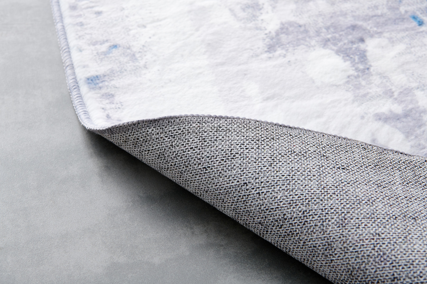 3" X 5" Blue and Yellow Abstract Printed Washable Non Skid Area Rug