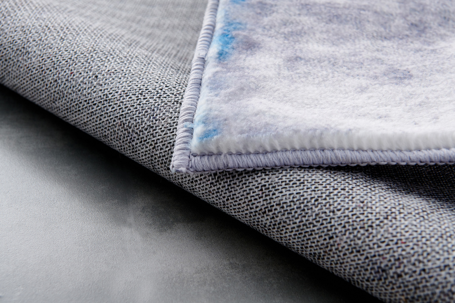 3" X 5" Blue and Yellow Abstract Printed Washable Non Skid Area Rug