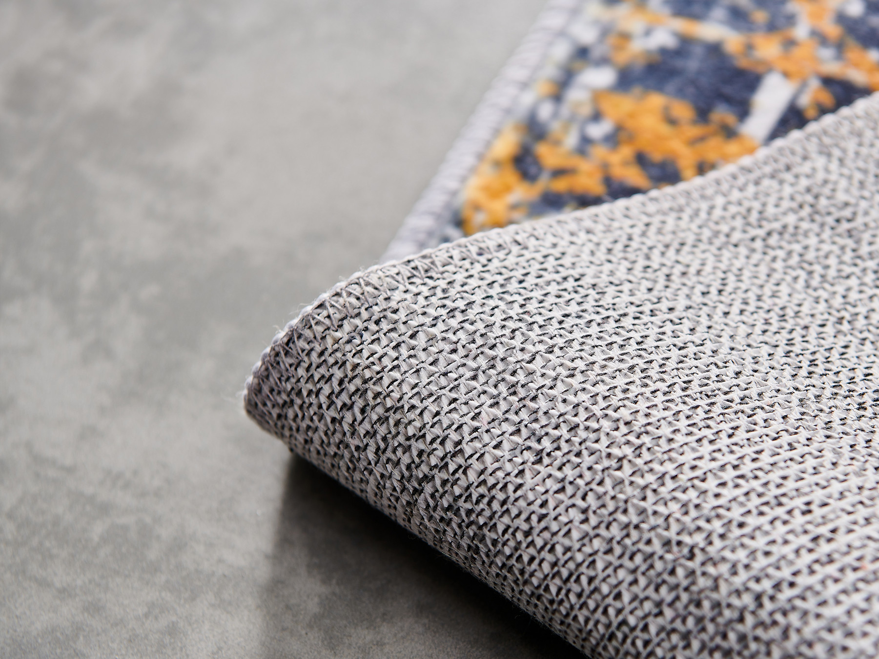5" X 7" Blue and Silver Abstract Washable Non Skid Area Rug