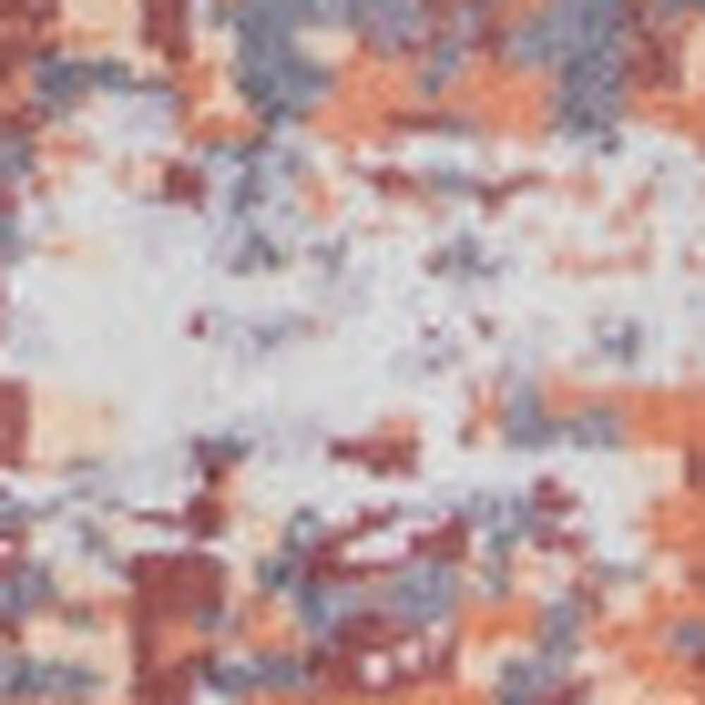 2" X 3" Gray and Brown Abstract Shag Printed Washable Non Skid Area Rug