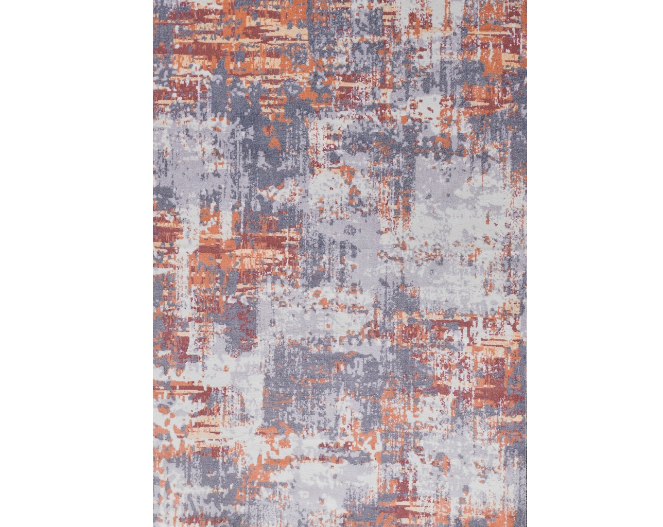 3" X 5" Gray and Brown Abstract Shag Printed Washable Non Skid Area Rug