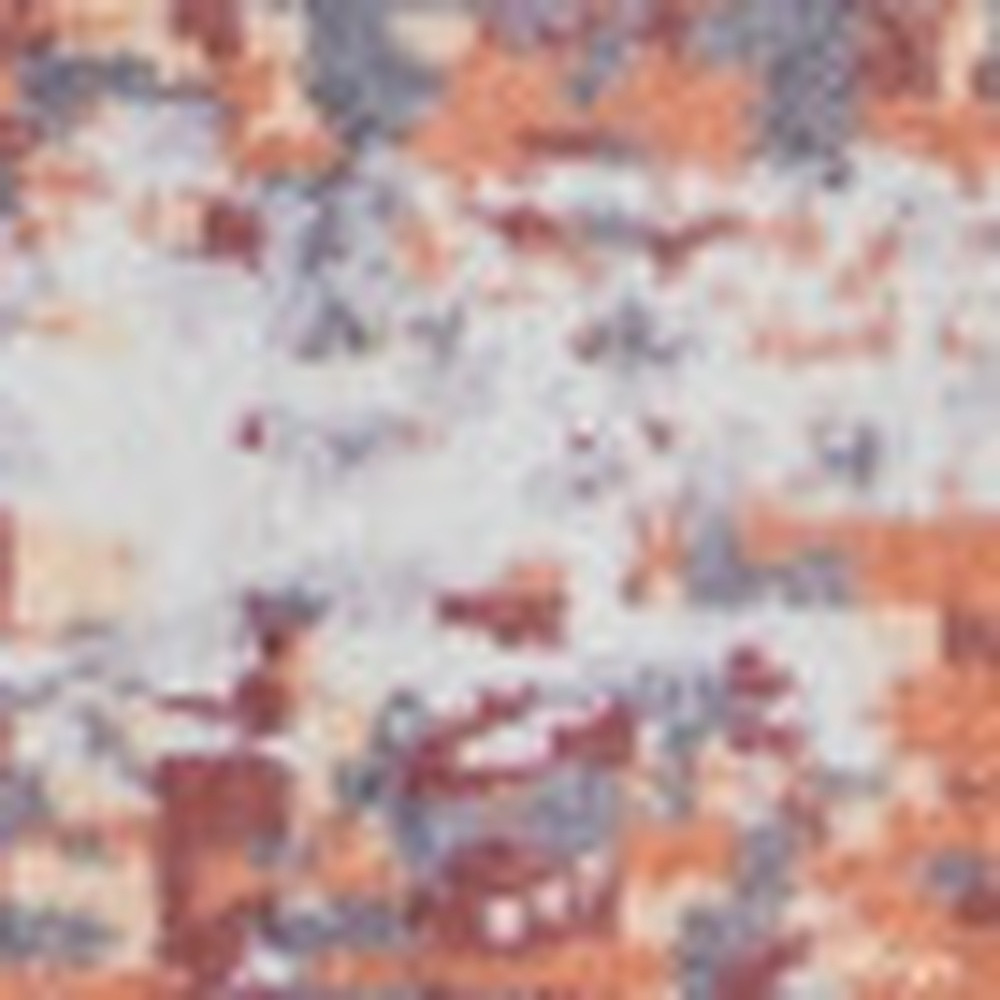 8" X 11" Gray and Brown Abstract Shag Printed Washable Non Skid Area Rug