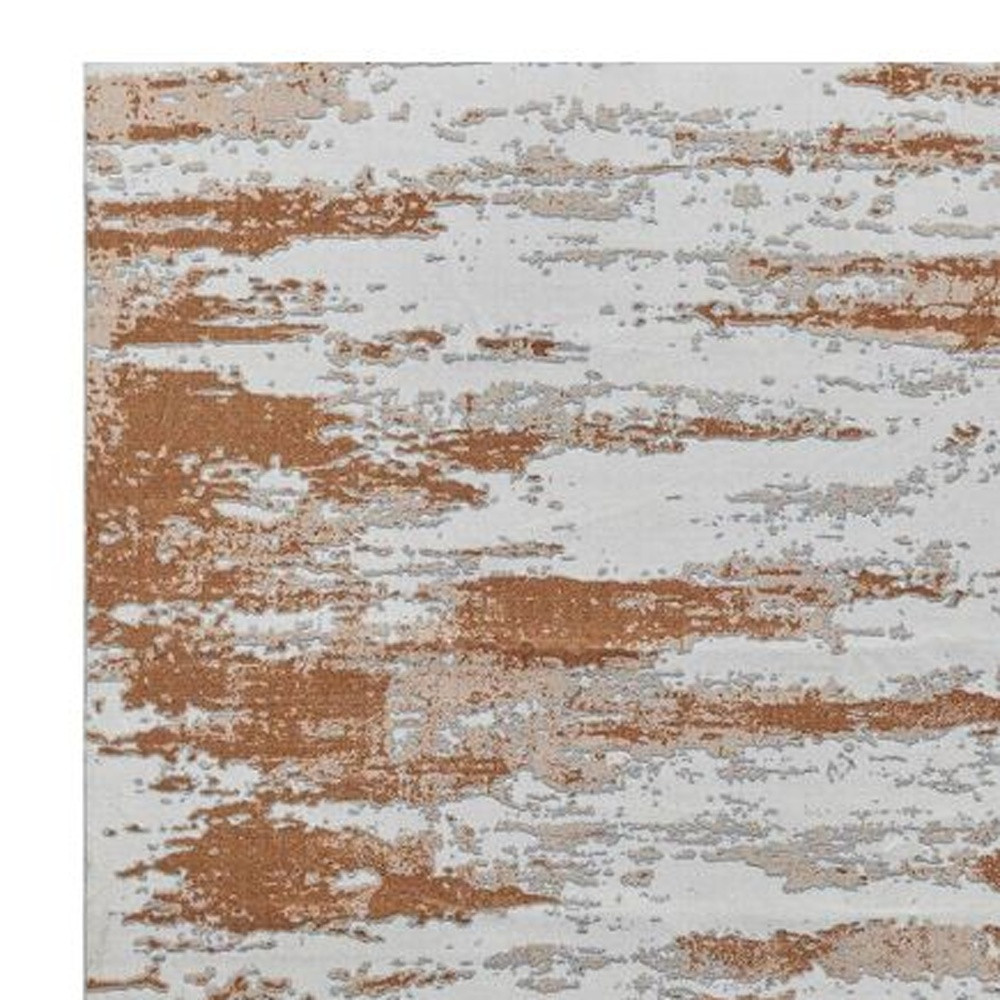 2" X 3" Gray and Brown Abstract Printed Washable Non Skid Area Rug