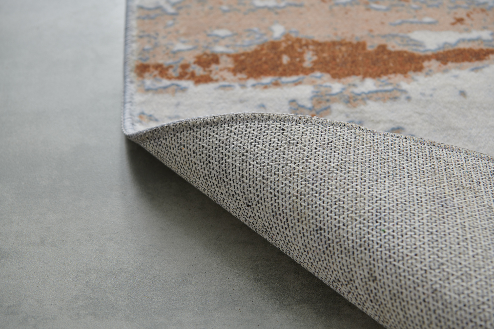 3" X 5" Gray and Brown Abstract Printed Washable Non Skid Area Rug