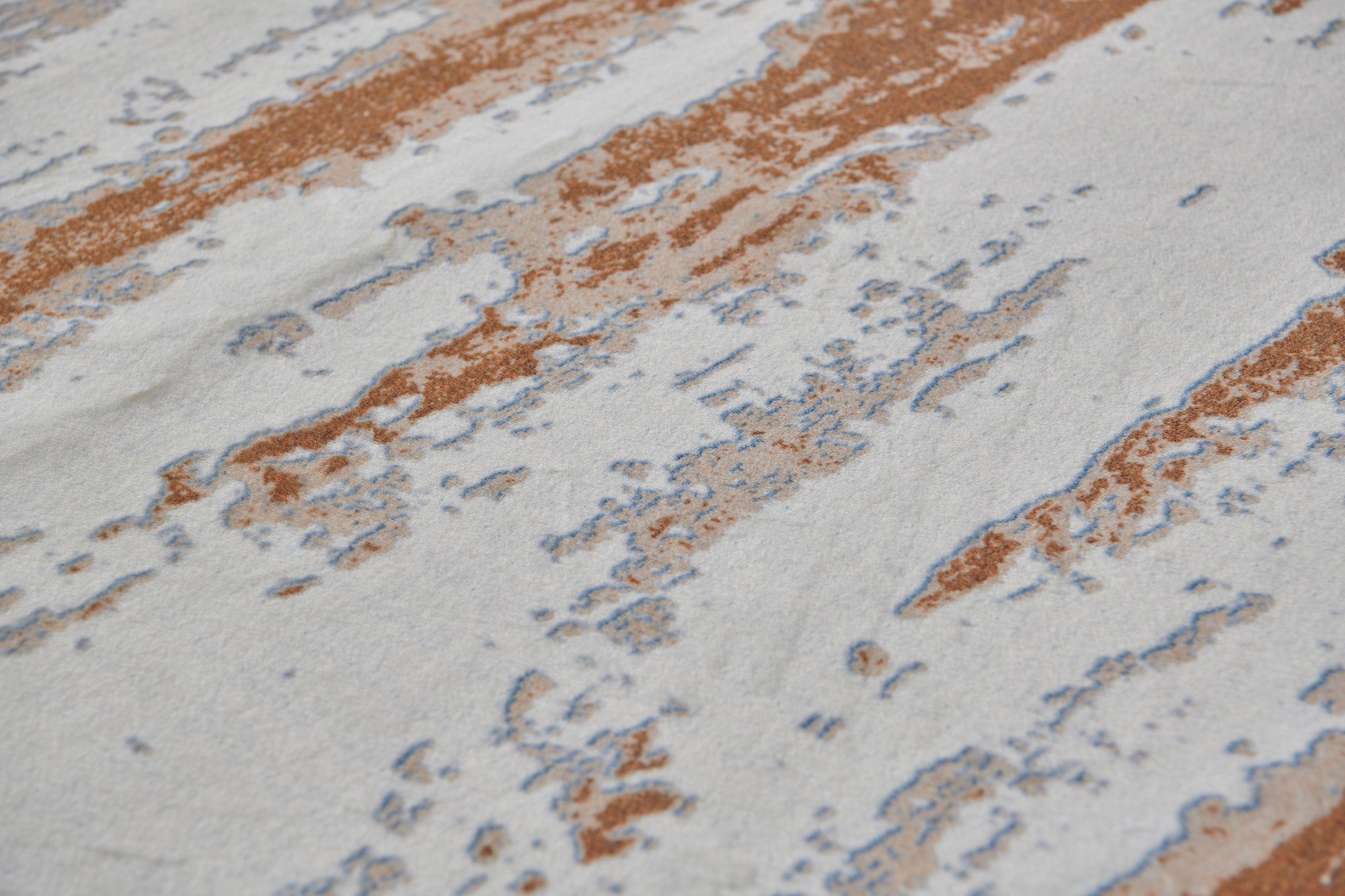 3" X 5" Gray and Brown Abstract Printed Washable Non Skid Area Rug
