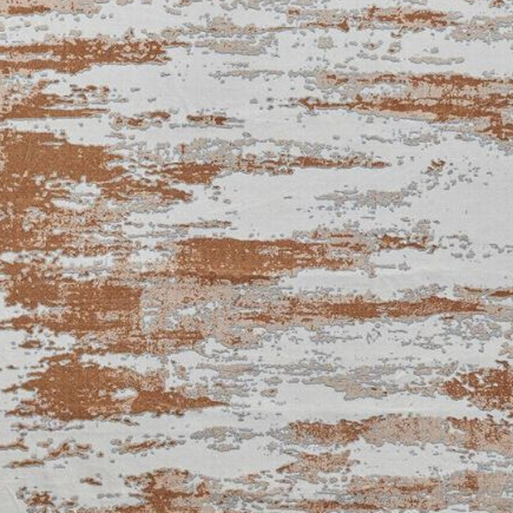 4" X 6" Gray and Brown Abstract Printed Washable Non Skid Area Rug