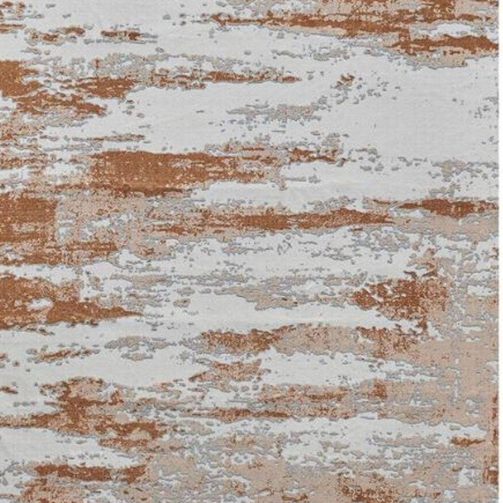 6" X 9" Gray and Brown Abstract Printed Washable Non Skid Area Rug
