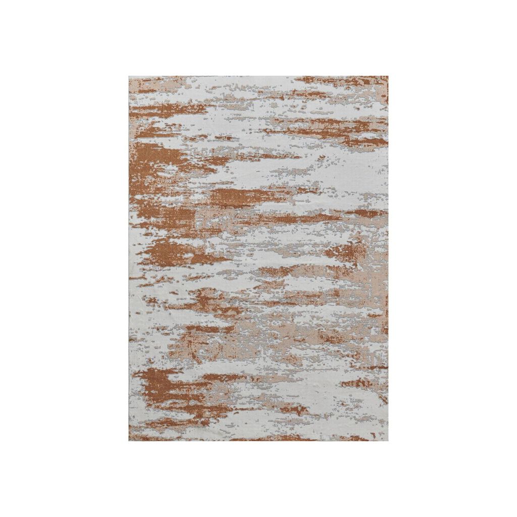 8" X 11" Gray and Brown Abstract Printed Washable Non Skid Area Rug