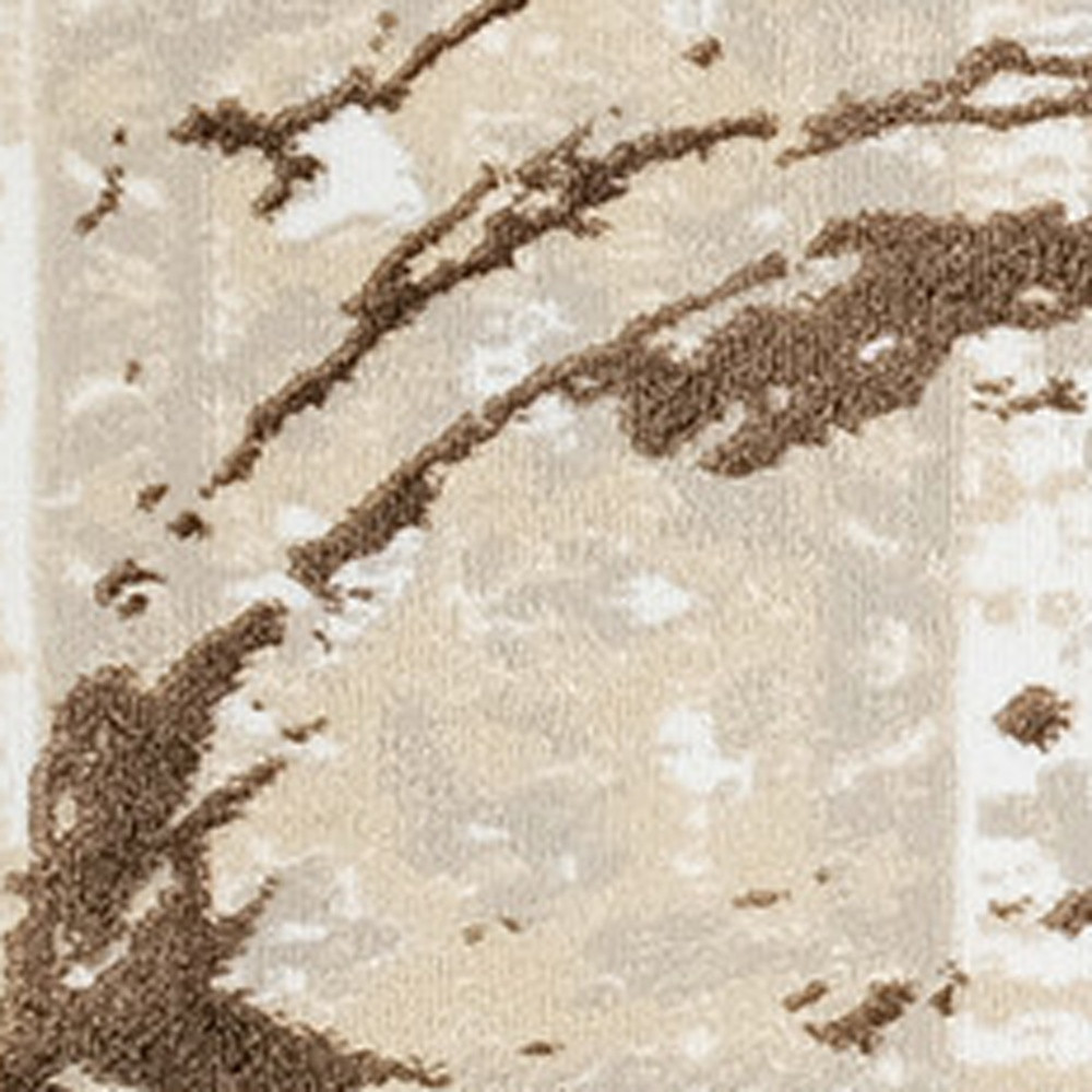 3" X 5" Beige and Gold Abstract Area Rug