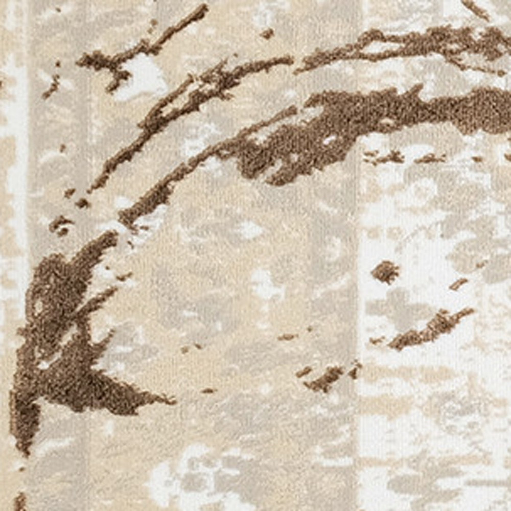 3" X 5" Beige and Gold Abstract Area Rug