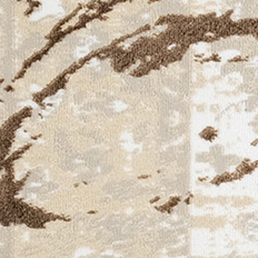 4" X 6" Beige and Gold Abstract Area Rug
