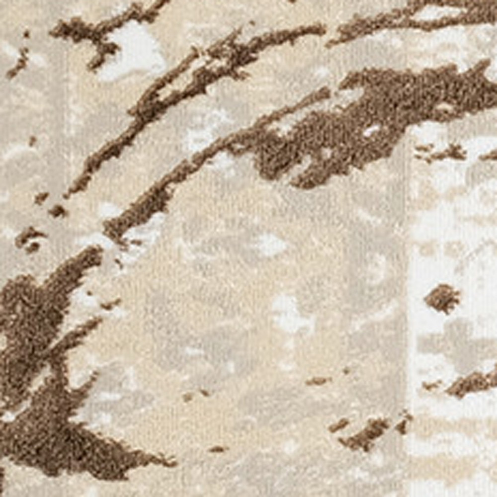 5" X 8" Beige and Gold Abstract Area Rug