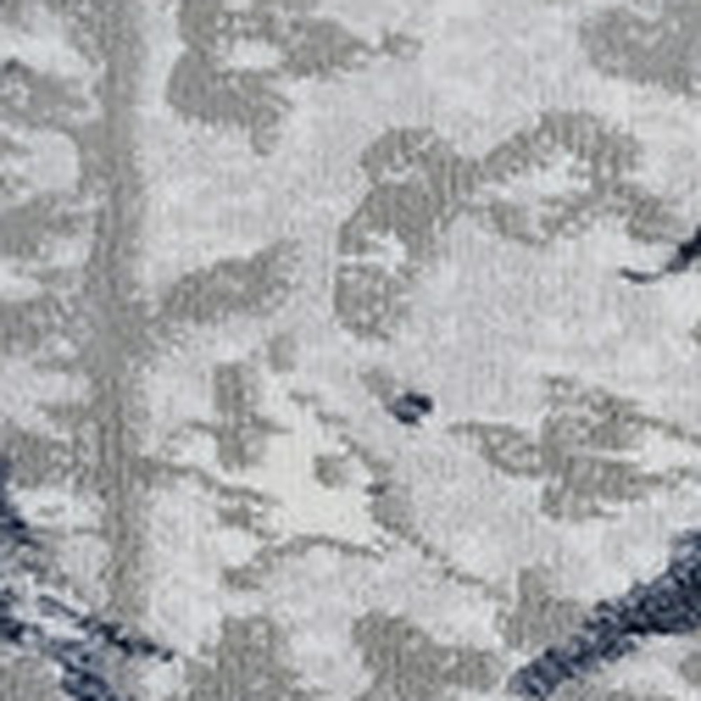8" X 11" Blue and Gray Abstract Area Rug