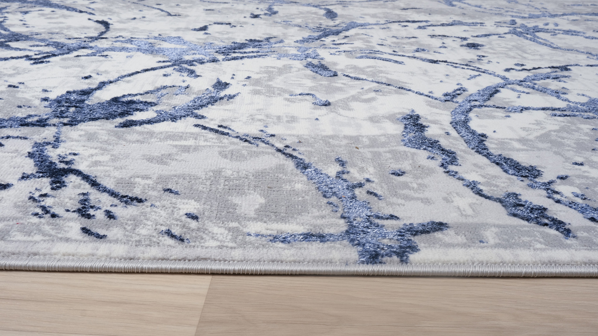 9" X 12" Blue and Gray Abstract Area Rug
