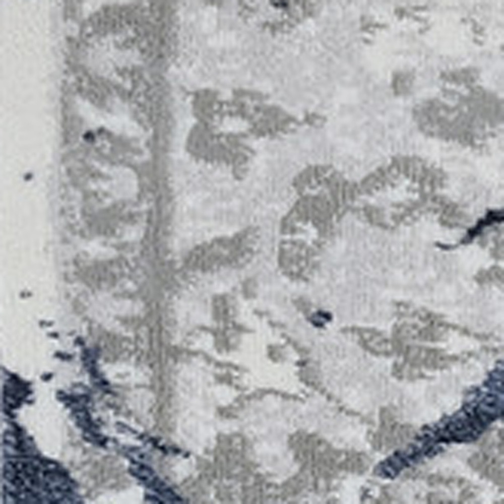 9" X 12" Blue and Gray Abstract Area Rug
