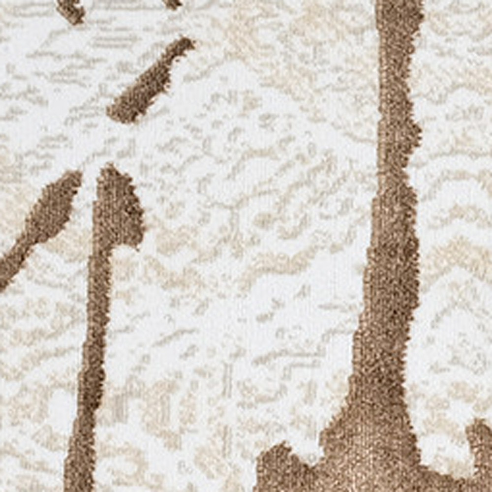 4" X 6" Ivory and Brown Abstract Area Rug