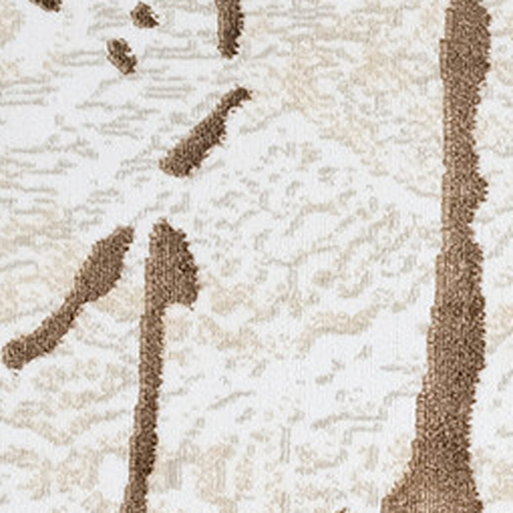 5" X 8" Ivory and Brown Abstract Area Rug