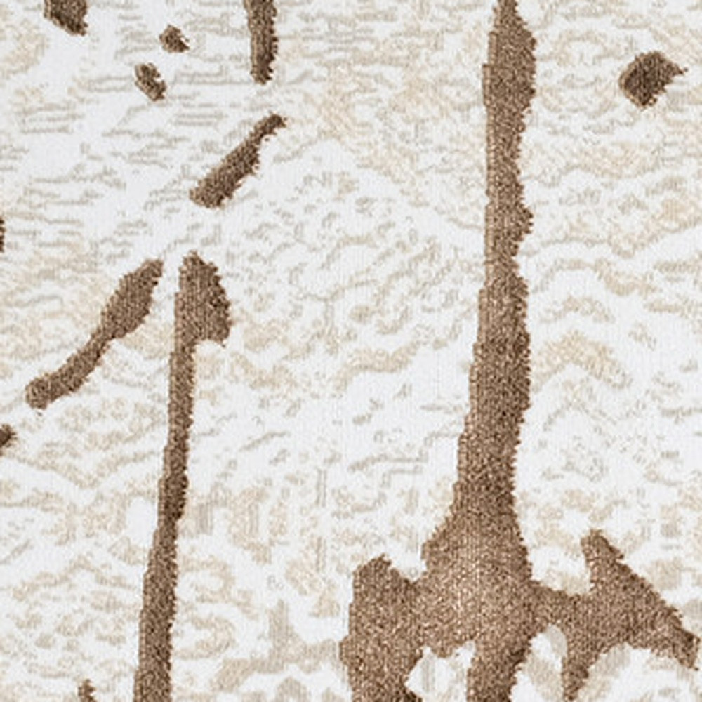5" X 8" Ivory and Brown Abstract Area Rug
