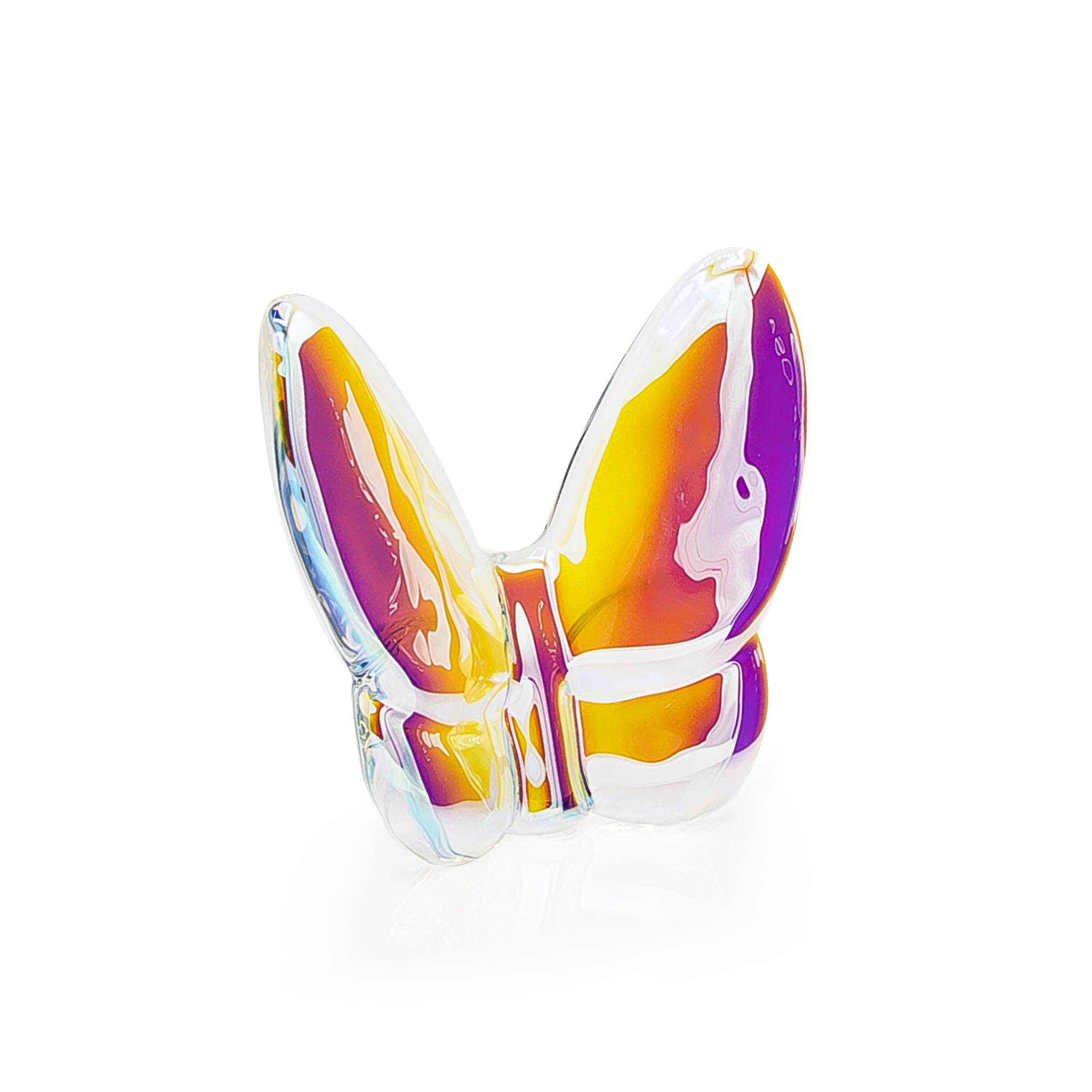 3" Purple and Orange Crystal Butterfly Figurine Tabletop Sculpture