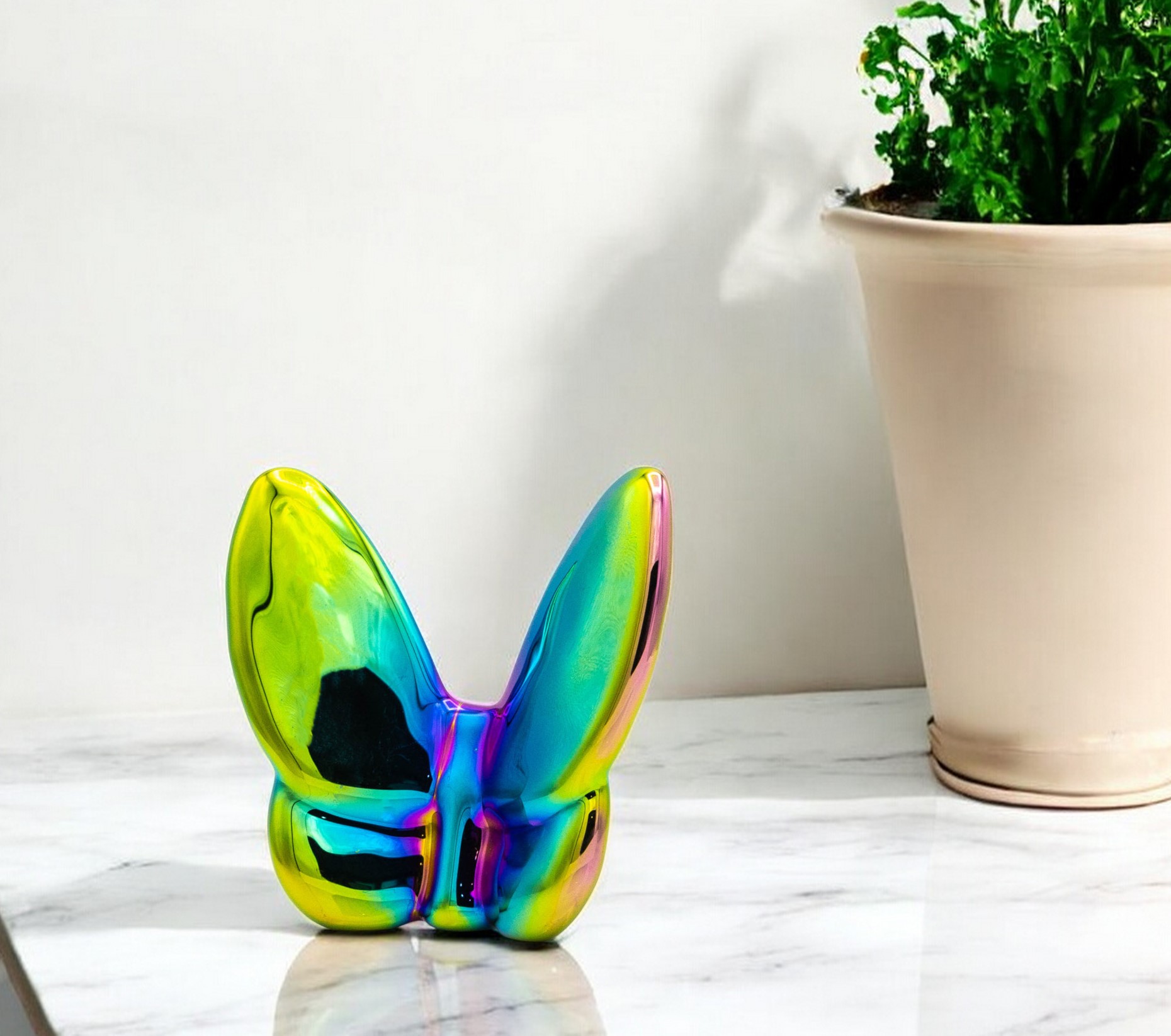 3" Blue and Green Crystal Butterfly Figurine Tabletop Sculpture
