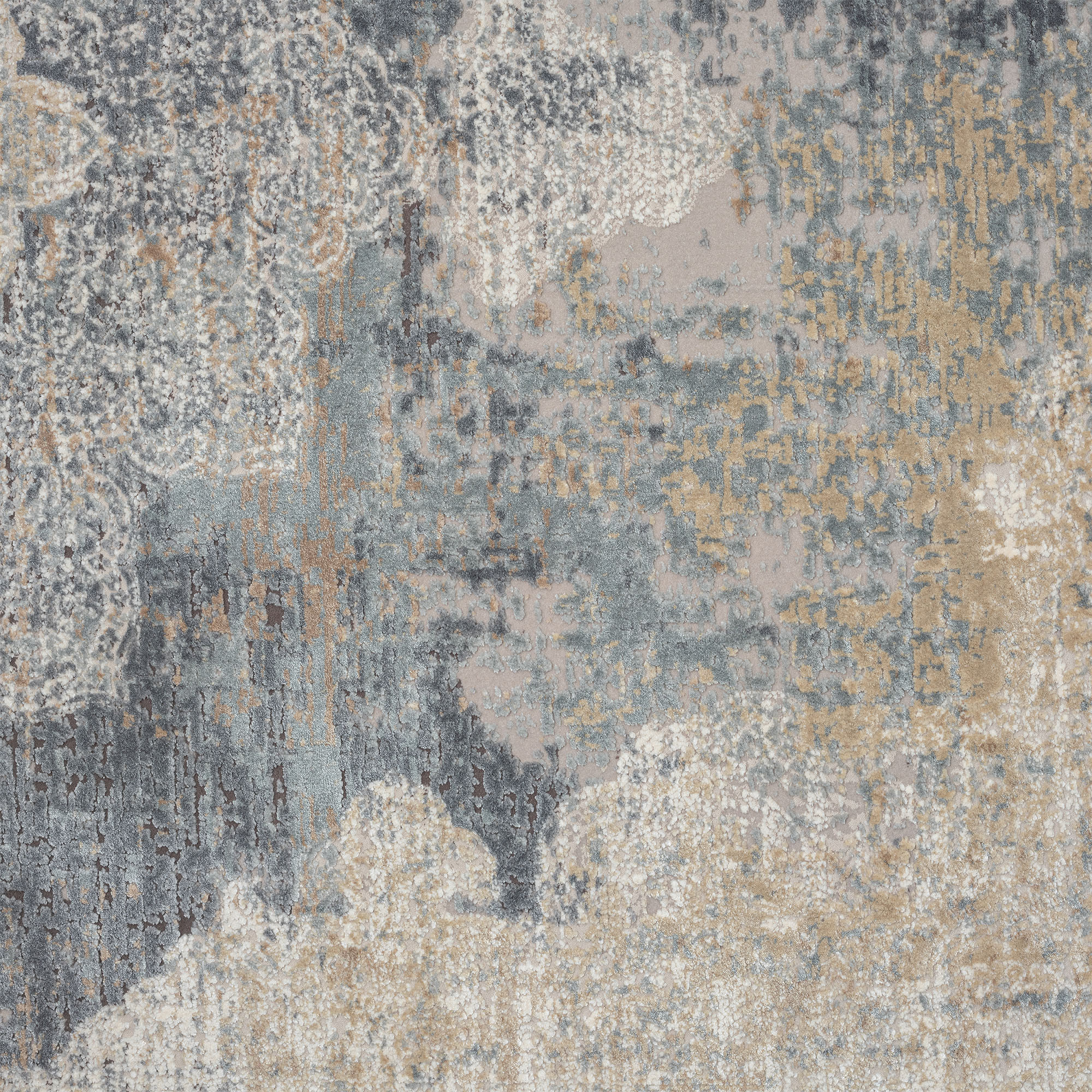 2" X 3" Beige and Gray Medallion Area Rug