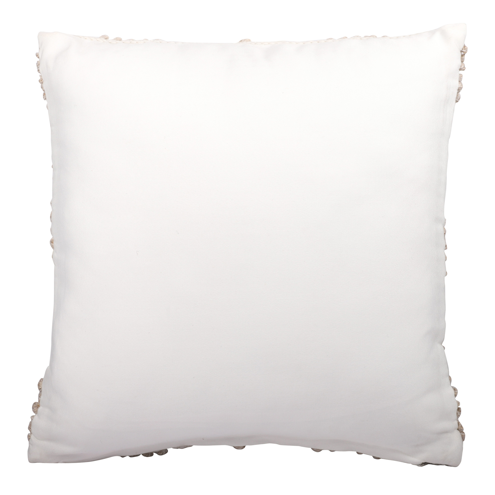 20" White and Natural Diamond Throw Pillow