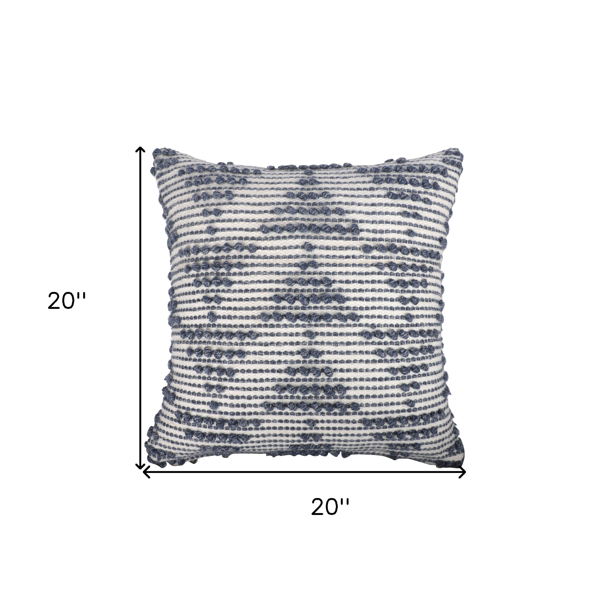 20" Navy and White Geometric Throw Pillow
