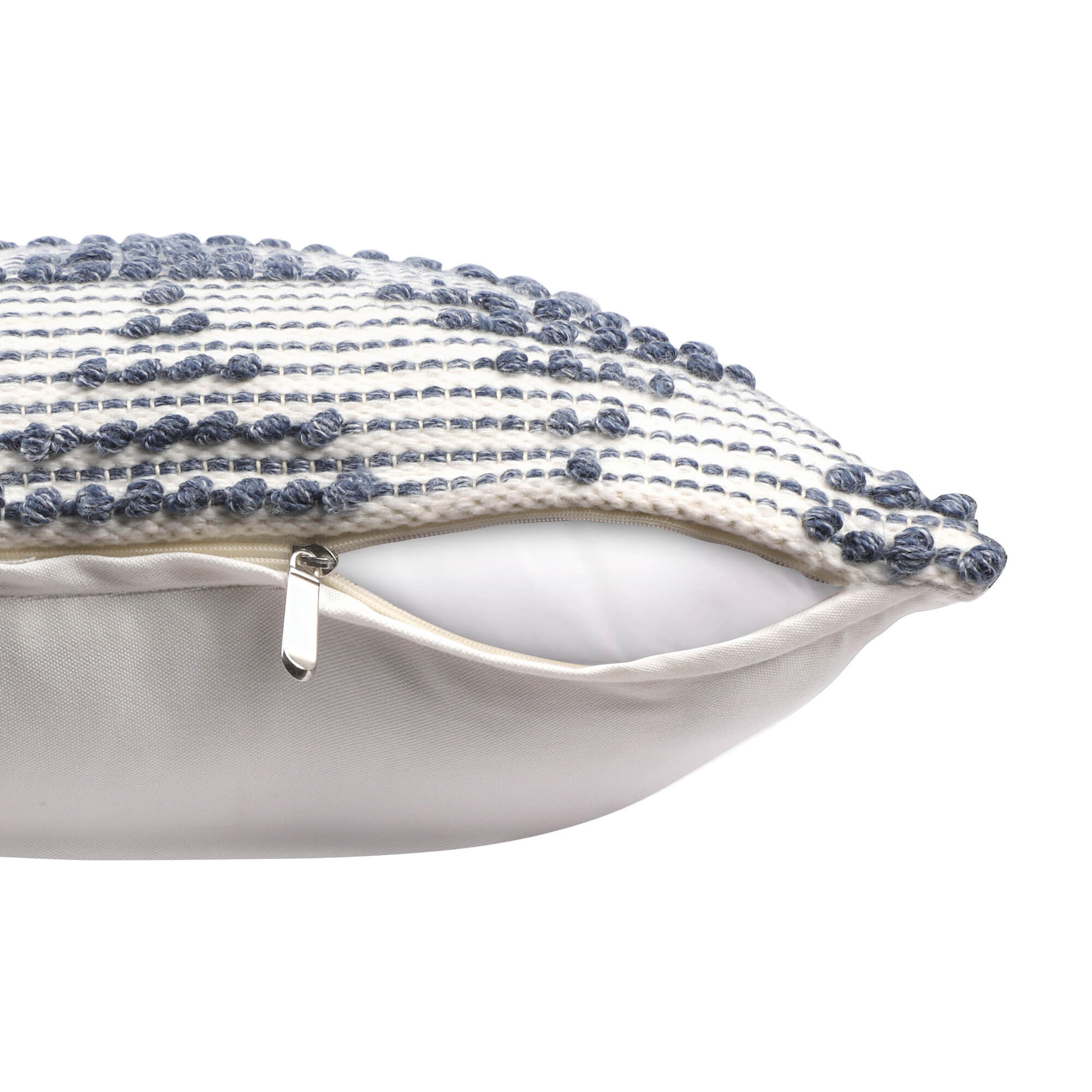 20" Navy and White Geometric Throw Pillow
