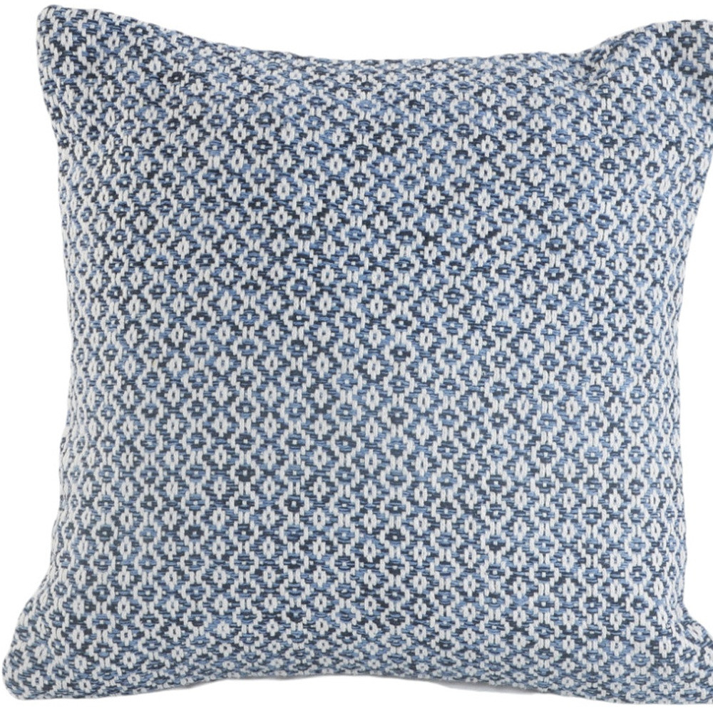 Set of Two Blue Chevron Cotton Throw Pillow