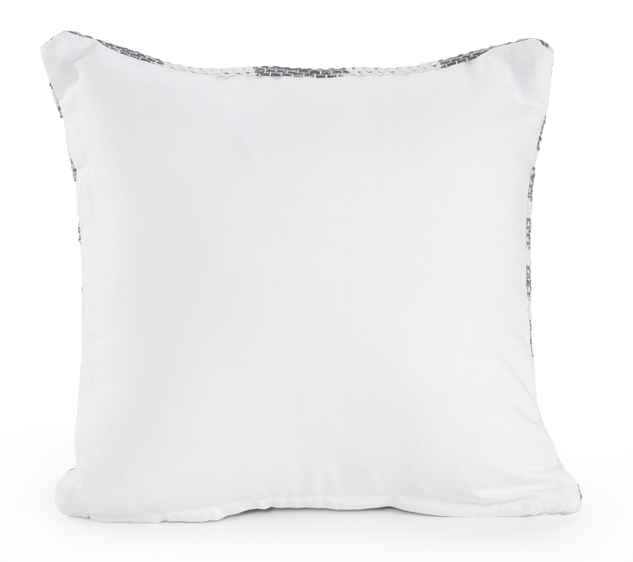 Set of Two Gray Geometric Cotton Throw Pillows