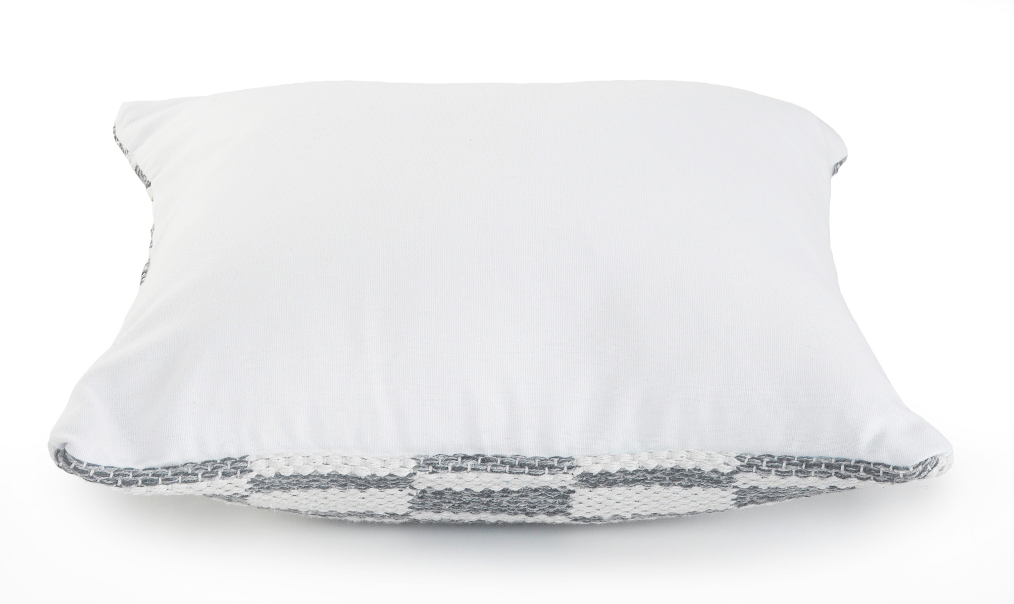 Set of Two Gray Geometric Cotton Throw Pillows